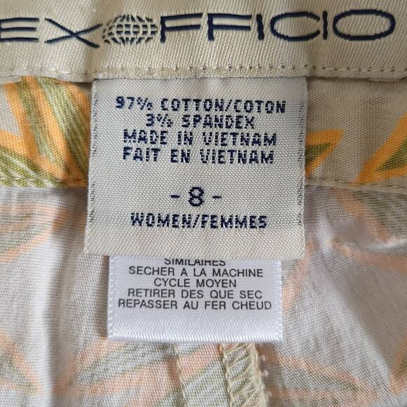 ExOfficio Printed Skort Tan Floral Pockets Hidden Shorts Side Zip Women 8 - Picture 7 of 10